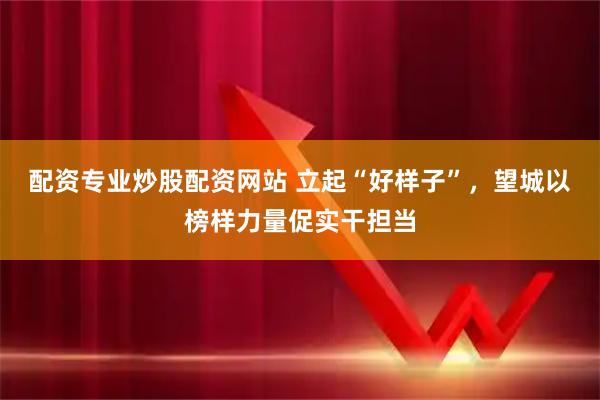 配资专业炒股配资网站 立起“好样子”，望城以榜样力量促实干担当