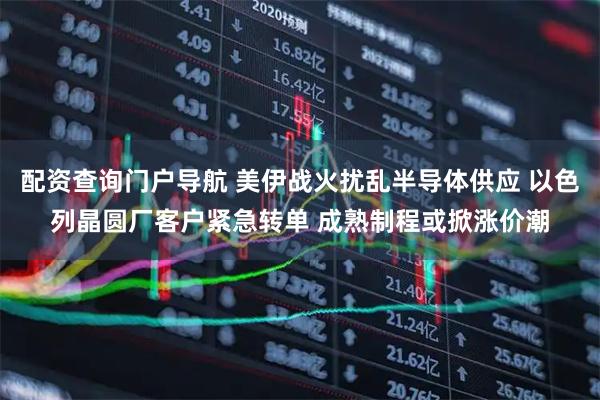 配资查询门户导航 美伊战火扰乱半导体供应 以色列晶圆厂客户紧急转单 成熟制程或掀涨价潮